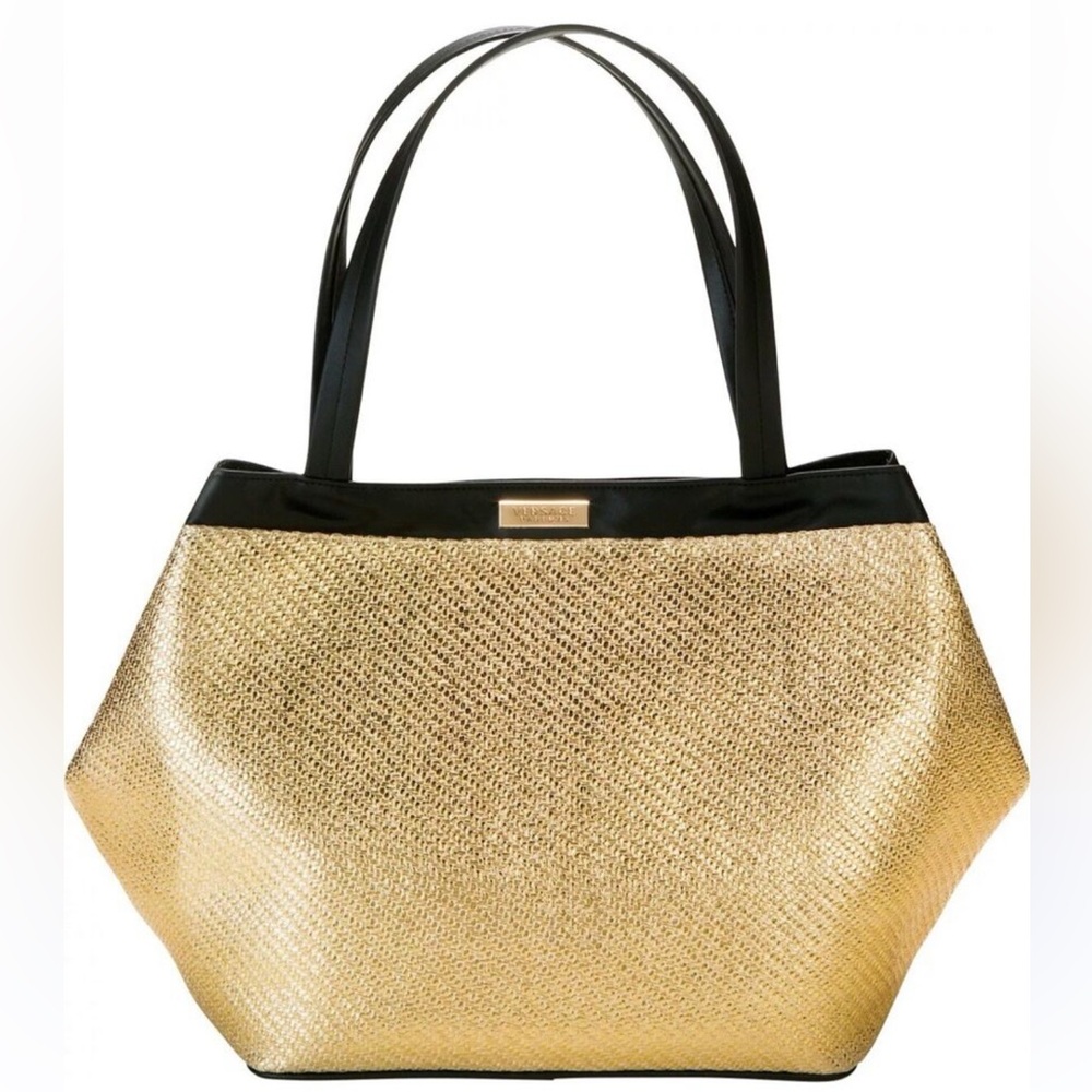 ❗️SOLD❗️Versace Parfums Gold and Black Tote Bag